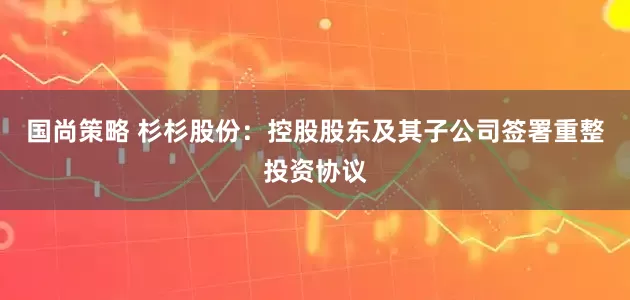 国尚策略 杉杉股份：控股股东及其子公司签署重整投资协议